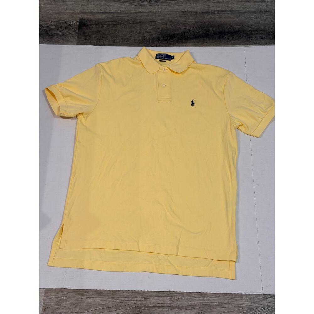 Polo Ralph Lauren Polo Shirt Mens Medium Yellow Pony Logo Classic Cotton